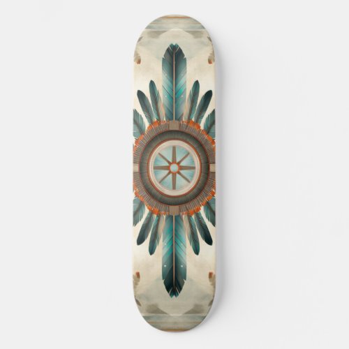 Vintage Native Feather Retro Dream Catcher Pattern Skateboard