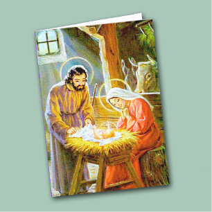 Vintage Nativity Christmas Card