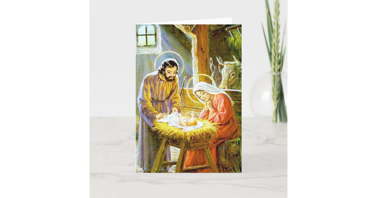 Vintage Nativity Christmas Card | Zazzle.com