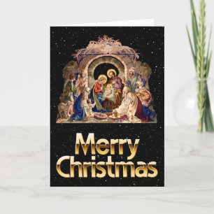 Vintage Nativity Christmas Greeting Card