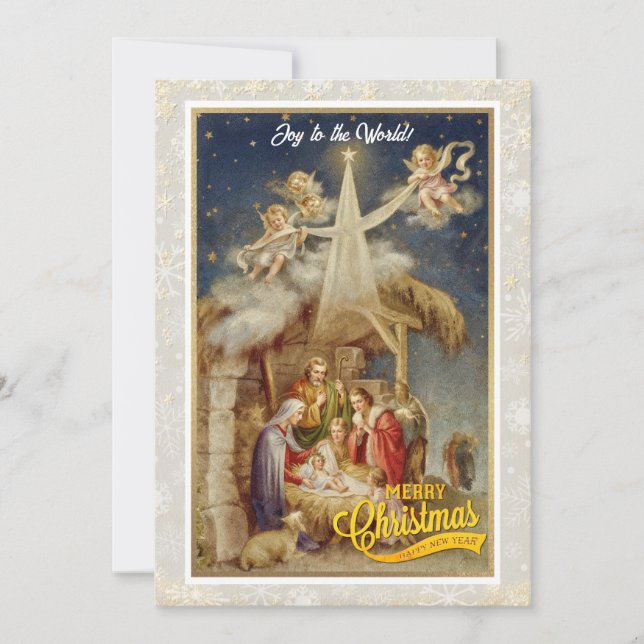 Vintage Nativity Christmas I Classic Religious Holiday Card (Front)