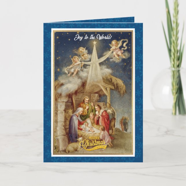Vintage Nativity Christmas I Classic Religious Note Card (Front)