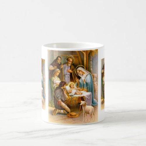 Vintage nativity coffee mug