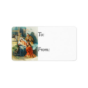 Vintage Nativity Gift Tag