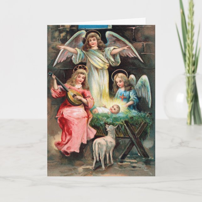 Vintage Nativity Holiday Card (Front)