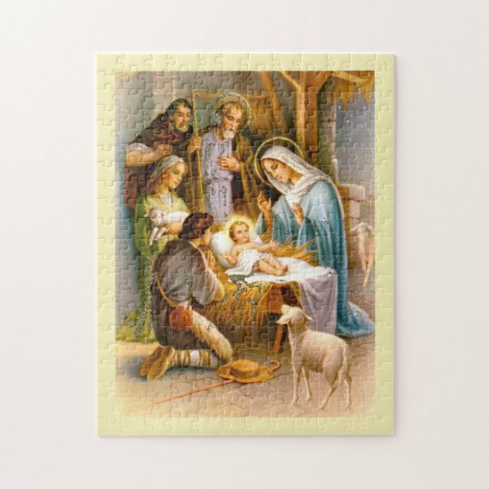 Vintage nativity jigsaw puzzle | Zazzle.com