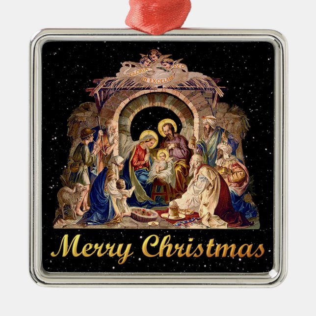 Vintage Nativity Ornament (Front)