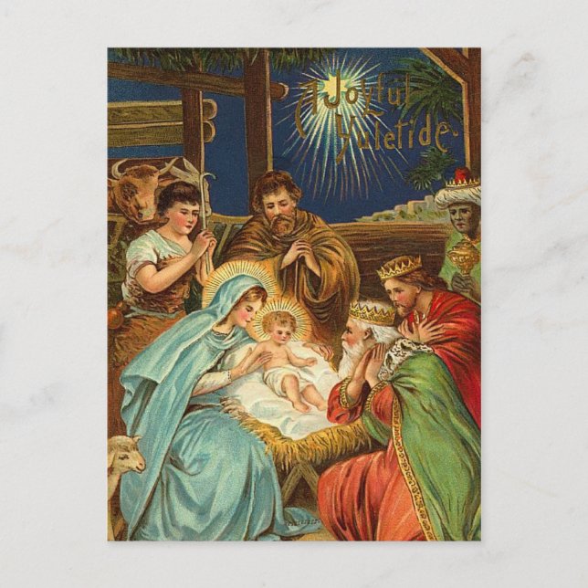 Vintage Nativity Religious Postcards (Front)