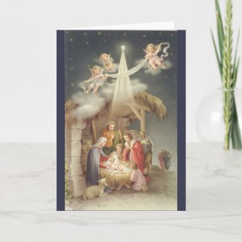Vintage Nativity Scene Holiday Card by tyraobryant at Zazzle