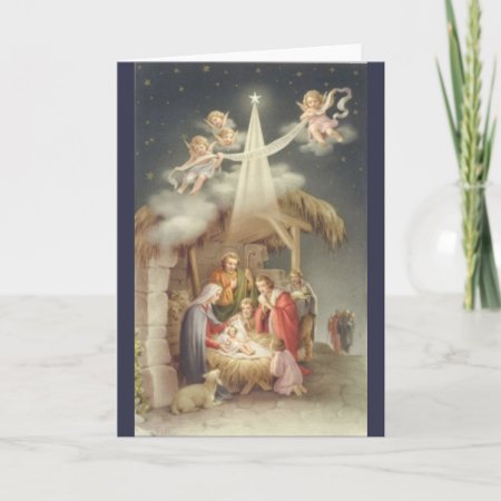 Vintage Nativity Scene Holiday Card