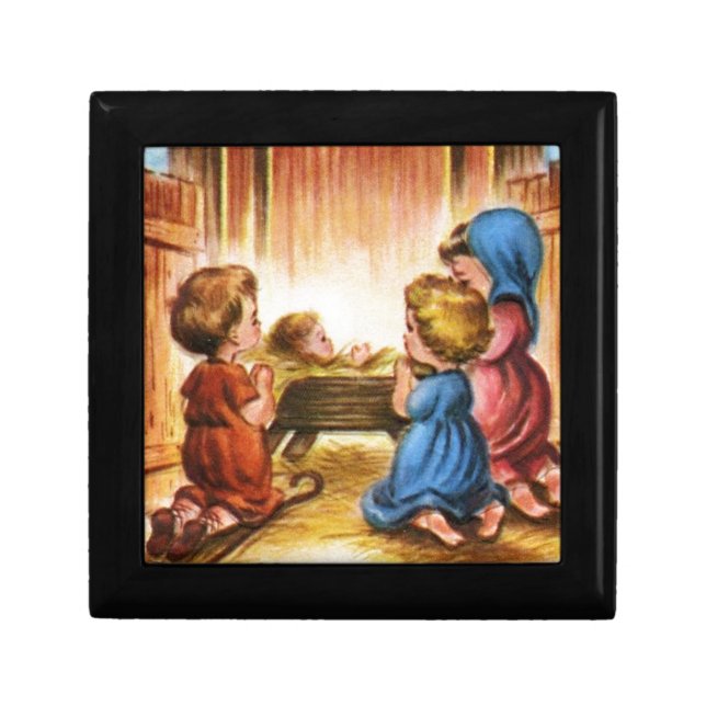Vintage Nativity Scene Jewelry Box (Front)