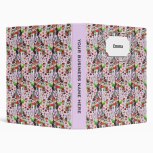 Vintage Natural Fall Animal Forest Watercolor 3 Ring Binder