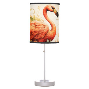 Vintage Natural Flower Flamingos Paradise Table Lamp