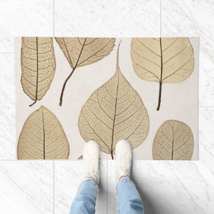 Vintage Naturalist Botanical Drawing Leaves 1858 Doormat