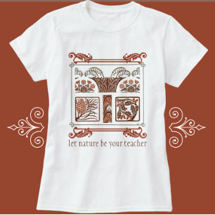 Vintage Nature Art Deco Floral Pinecones T-Shirt