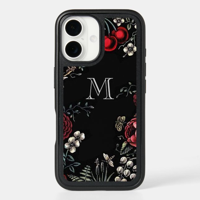 Vintage Nature Frame Monogram Otterbox iPhone Case (Back)