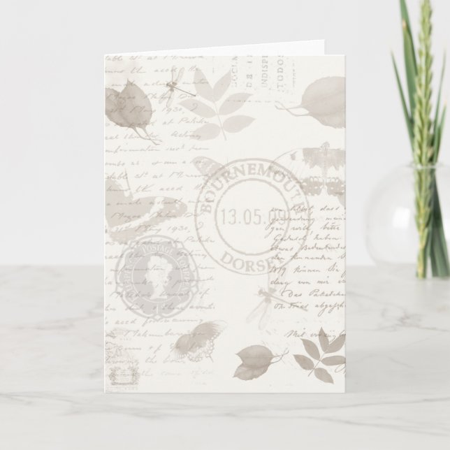 Vintage Nature Greeting Card, botanical study Card (Front)