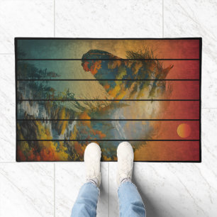 Vintage Nature Horse Landscape Scenery Doormat
