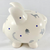 Vintage Nature Woodland Ceramic Piggy Bank (Back)