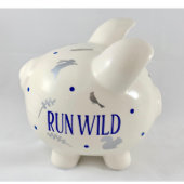 Vintage Nature Woodland Ceramic Piggy Bank (Front)