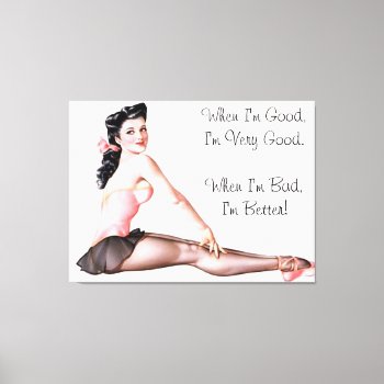 Vintage Naughty Ballerina Pin Up Girl Canvas by VintageBeauty at Zazzle