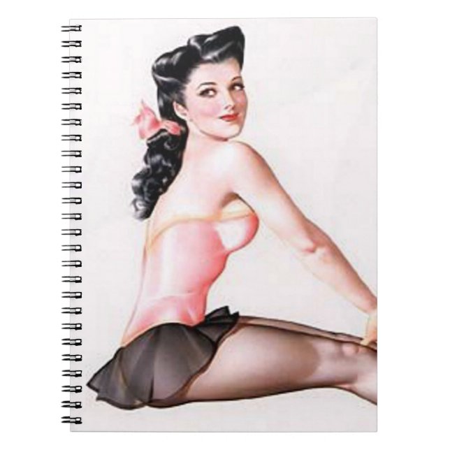 Vintage Naughty Ballerina Pin Up Notebook (Front)