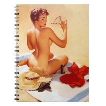 Vintage Naughty Beach Beauty Pin Up Notebook by VintageBeauty at Zazzle
