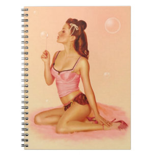 Vintage Naughty Bubbly Pin Up Notebook