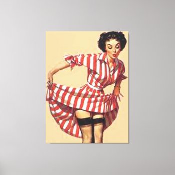 Vintage Naughty Candy Striper Pin Up Girl Canvas by VintageBeauty at Zazzle