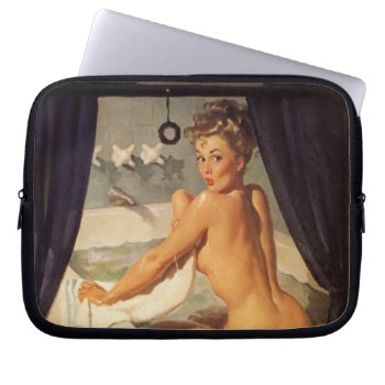 Vintage Naughty Dirty Pin Up Girl Laptop Sleeve by VintageBeauty at Zazzle