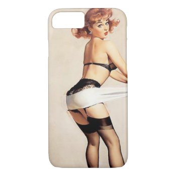 Vintage Naughty Fitness Guru Pin Up Girl Iphone 8/7 Case by VintageBeauty at Zazzle