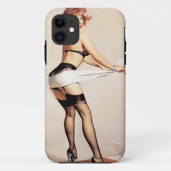 Vintage Naughty Fitness Guru Pin Up Girl Iphone 11 Case by VintageBeauty at Zazzle