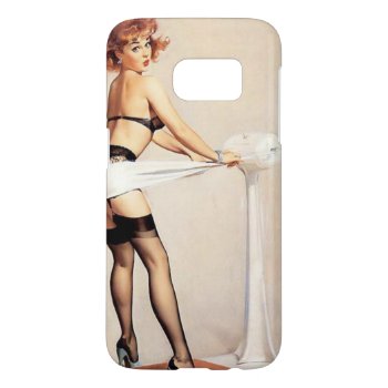 Vintage Naughty Fitness Guru Pin Up Girl Samsung Galaxy S7 Case by VintageBeauty at Zazzle