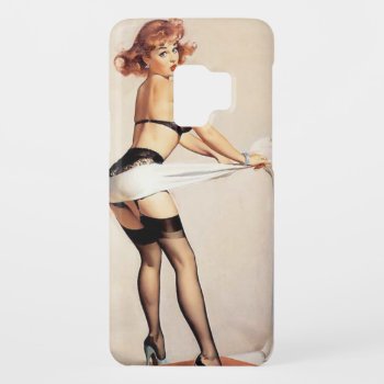 Vintage Naughty Fitness Guru Pin Up Girl Case-mate Samsung Galaxy S9 Case by VintageBeauty at Zazzle