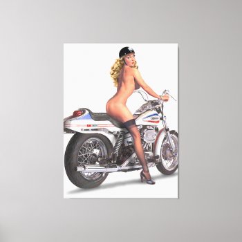 Vintage Naughty Hard-core Pin Up Girl Canvas by VintageBeauty at Zazzle