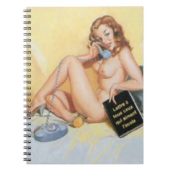 Vintage Naughty Hello Pin Up Notebook by VintageBeauty at Zazzle