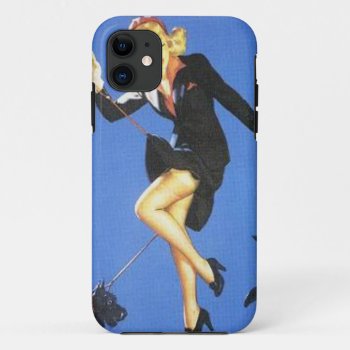 Vintage Naughty Lady-in-black Pin Up Girl Iphone 11 Case by VintageBeauty at Zazzle