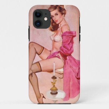 Vintage Naughty Mistress Pin Up Girl Iphone 11 Case by VintageBeauty at Zazzle