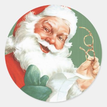 Vintage Naughty Or Nice Santa Stickers - by lkranieri at Zazzle