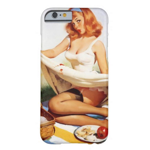 Vintage Naughty Picnic Pin Up Girl Barely There iPhone 6 Case