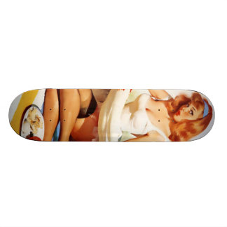 Vintage Naughty Picnic Pin Up Girl Skateboard