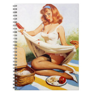 Vintage Naughty Picnic Pin Up Notebook
