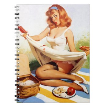 Vintage Naughty Picnic Pin Up Notebook by VintageBeauty at Zazzle