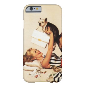 Vintage Naughty Puppy Love Pin Up Girl Barely There Iphone 6 Case by VintageBeauty at Zazzle