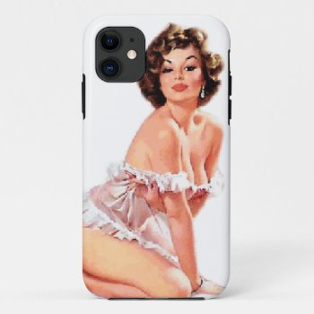 Vintage Naughty Sweetheart Pin Up Girl Iphone 11 Case by VintageBeauty at Zazzle