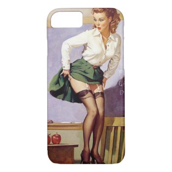 Vintage Naughty Teacher Pin Up Girl Iphone 8/7 Case by VintageBeauty at Zazzle