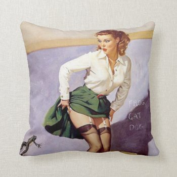 Vintage Naughty Teacher Pin Up Pillow by VintageBeauty at Zazzle