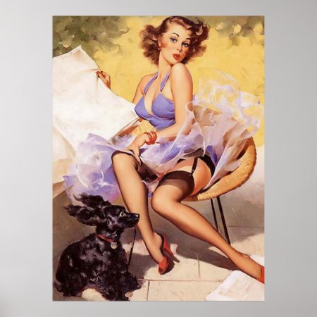 Vintage Naughty Violet Pin Up Girl Poster