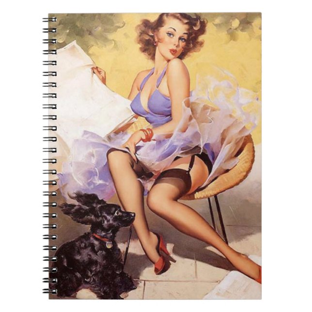 Vintage Naughty Violet Pin Up Notebook (Front)