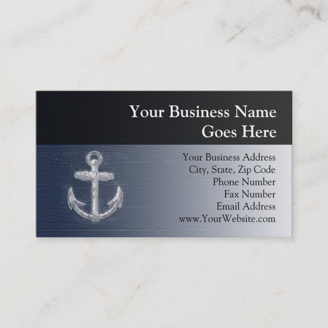 Vintage Nautical Anchor Business Card (Front)